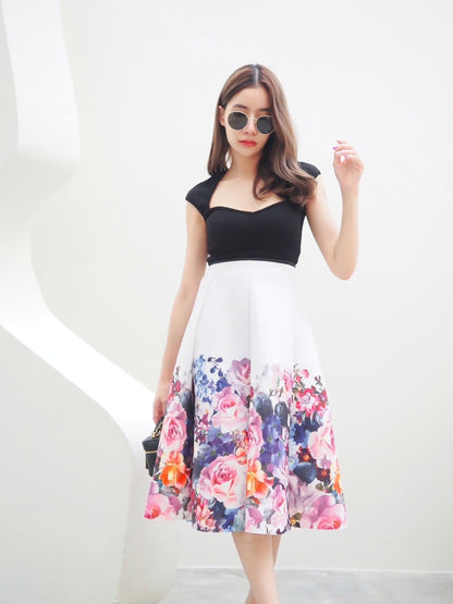 Peonies Midi Skirt