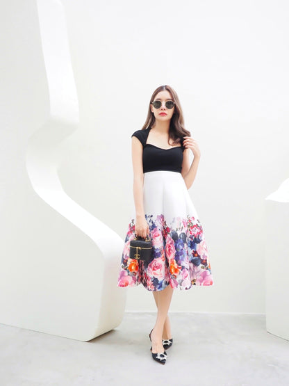 Peonies Midi Skirt