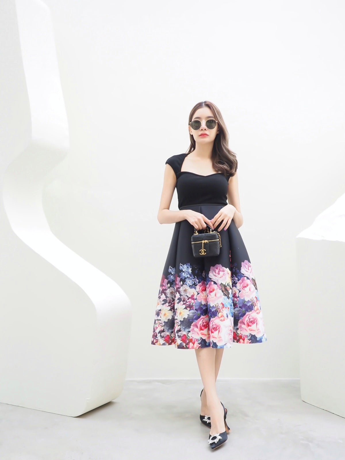 Peonies Midi Skirt