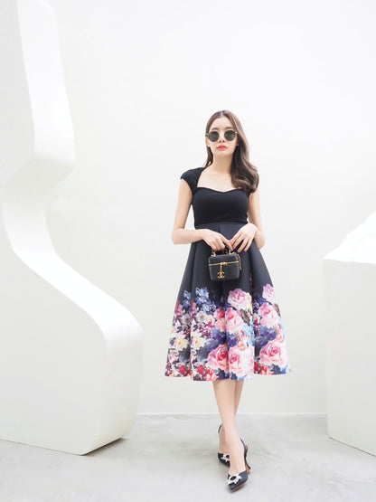 Peonies Midi Skirt